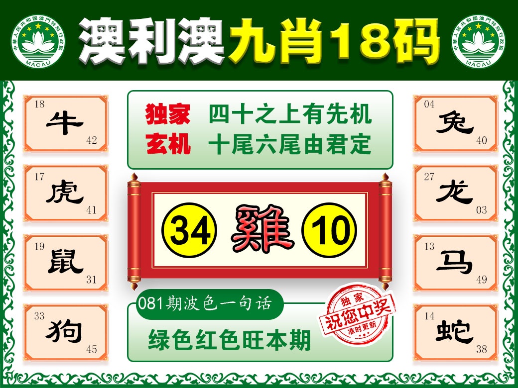 081期澳利澳九肖[图]